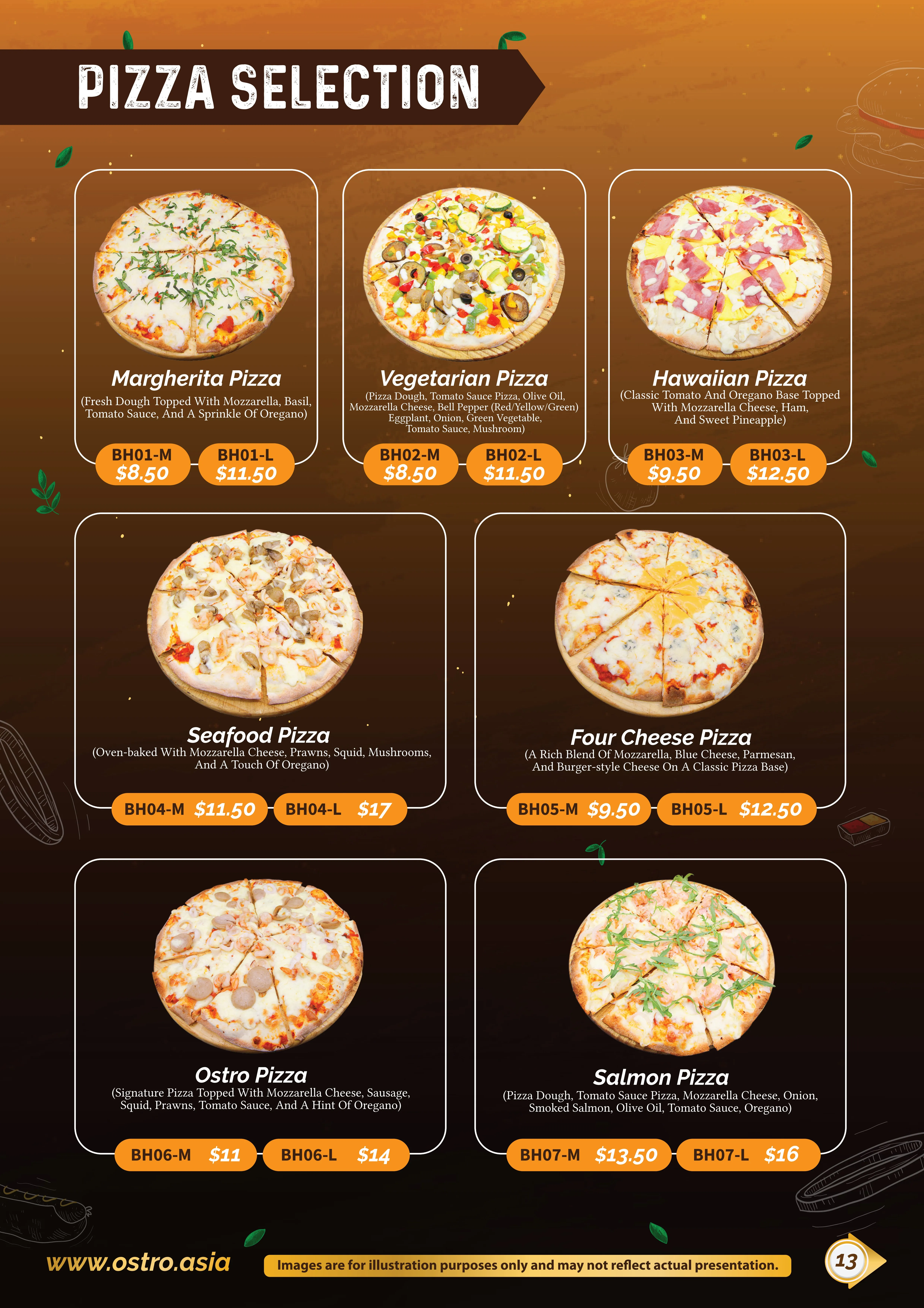 Pizza Selection Menu 1